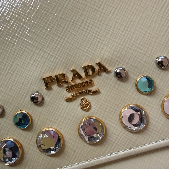 Prada Gold Crystal Embellished Clutch (can be converted into a cross body bag) - Picture 5 of 7
